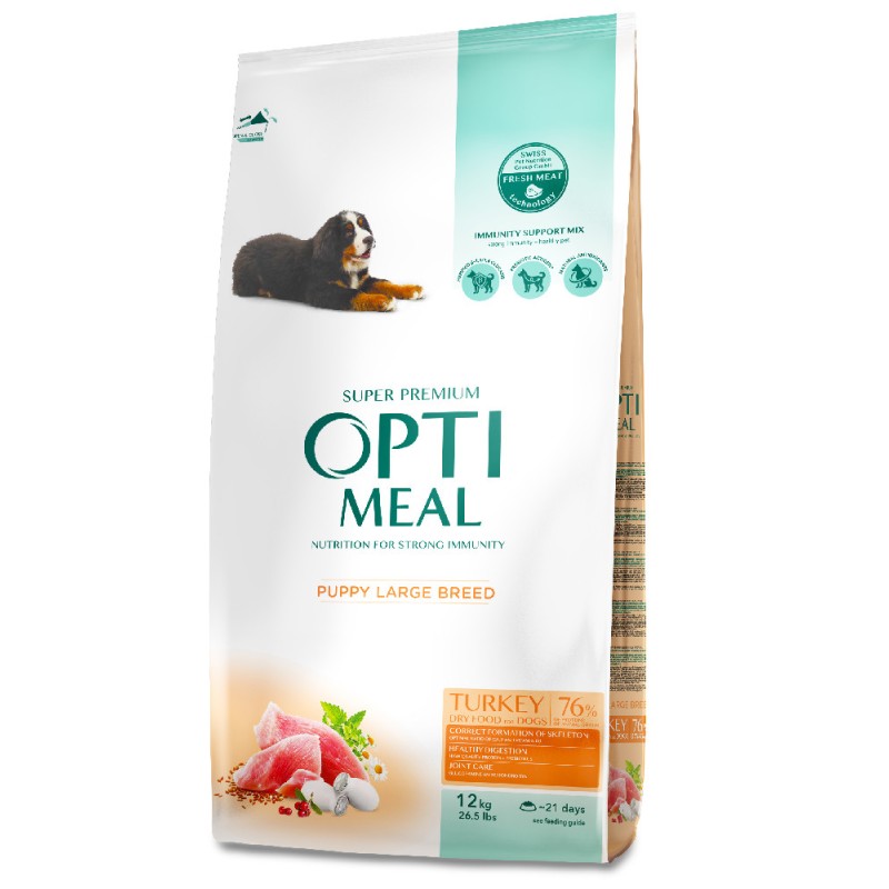 Optimeal Dog Puppy Large Breed Сухой корм для щенков крупных пород с индейкой
