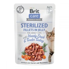 Brit Care Cat Adult Sterilized Hearty Duck and Tender Turkey Fillets in Jelly Консерви для стерилізованих кішок з качкою та індий