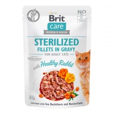 Brit Care Cat Adult Sterilized Healthy Rabbit Fillets in Gravy Консерви для стерилізованих кішок з кроликом