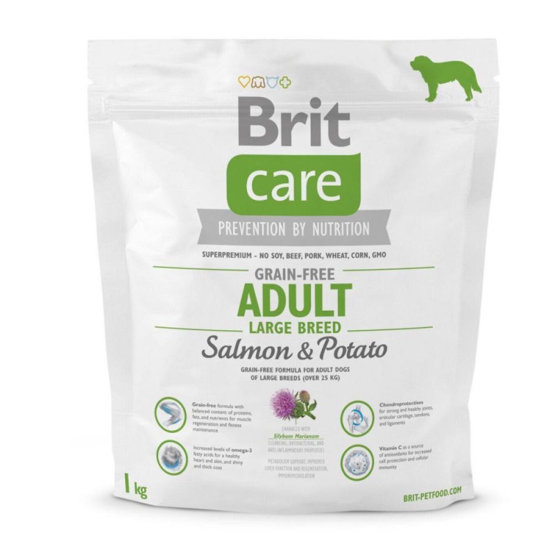 Brit Care сухий корм для дорослих собак великих порід з лососем і картоплею