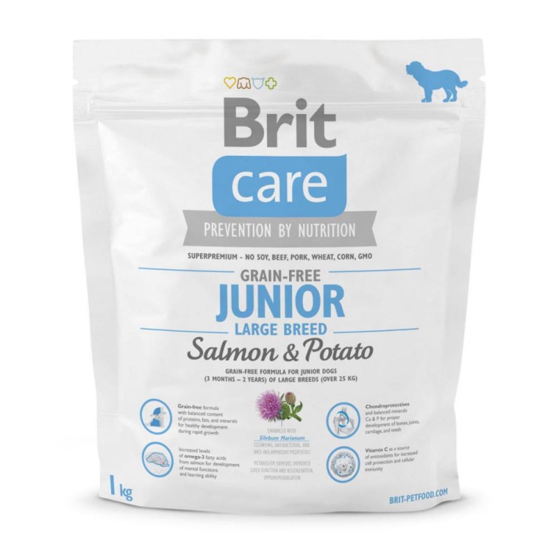 Brit Care сухий корм для цуценят великих порід з лососем і картоплею