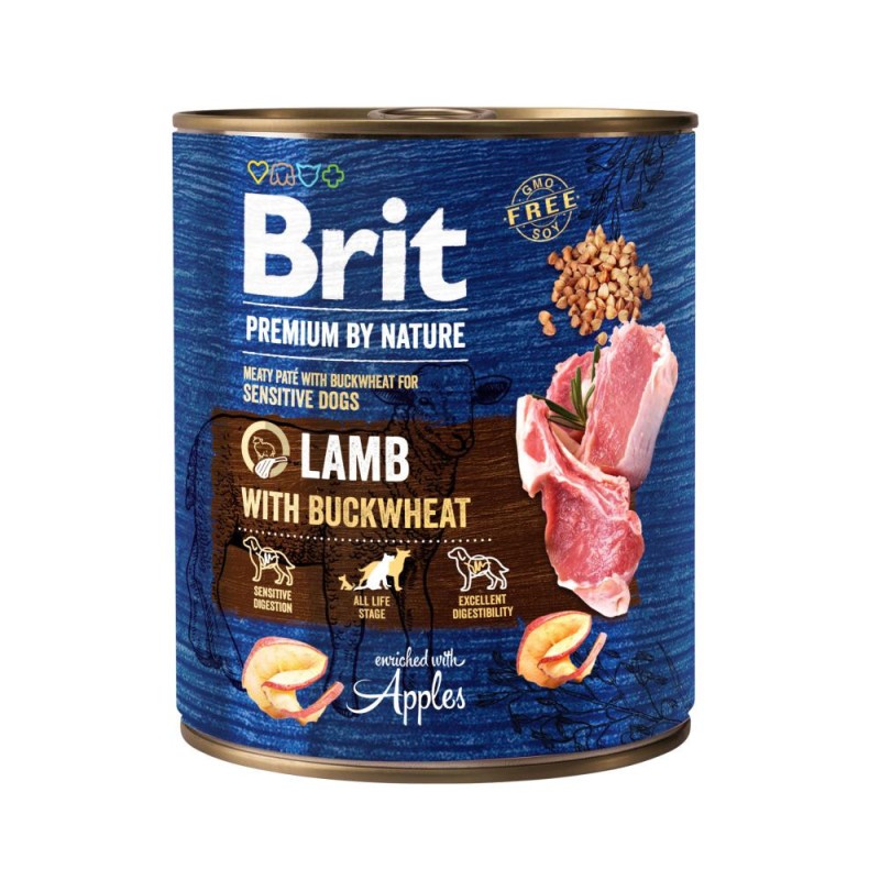 Brit Premium Dog Adult by Nature Lamb with Buckwheat Консерви для дорослих собак з ягнятком та гречкою