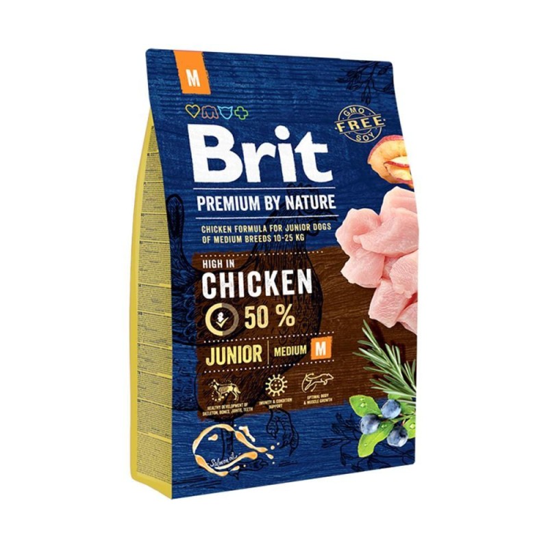 Brit Premium Dog Junior Medium Breed Chicken Сухий корм для цуценят середніх порід з куркою