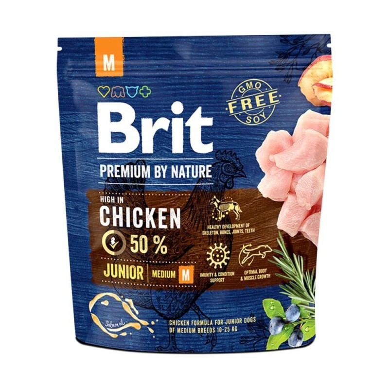 Brit Premium Dog Junior Medium Breed Chicken Сухий корм для цуценят середніх порід з куркою