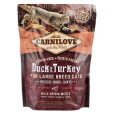 Carnilove Cat Adult Large Breed Duck and Turkey Беззерновий сухий корм для дорослих кішок великих порід з качкою та індичкою