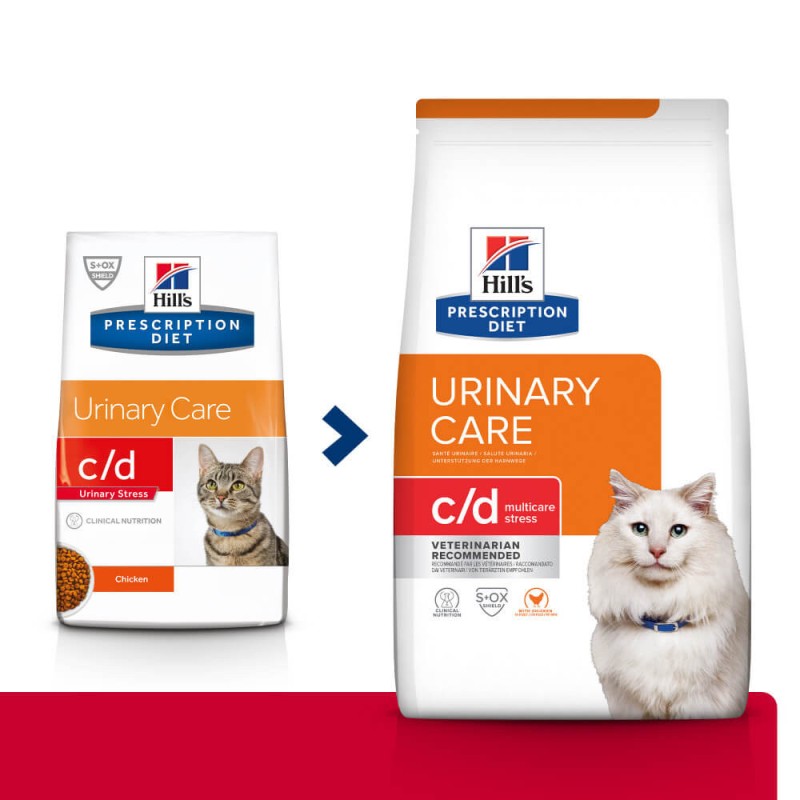 Hills Prescription Diet Feline c/d Urinary Care Multicare Stress Лікувальний корм для дорослих кішок для здоров'я сечовивідних шляхів та зниження стресу