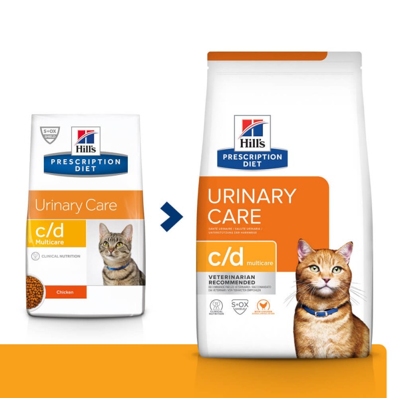 Hills Prescription Diet Feline c/d Urinary Care Multicare Chicken Лікувальний корм для дорослих кішок при сечокам'яній хворобі з куркою