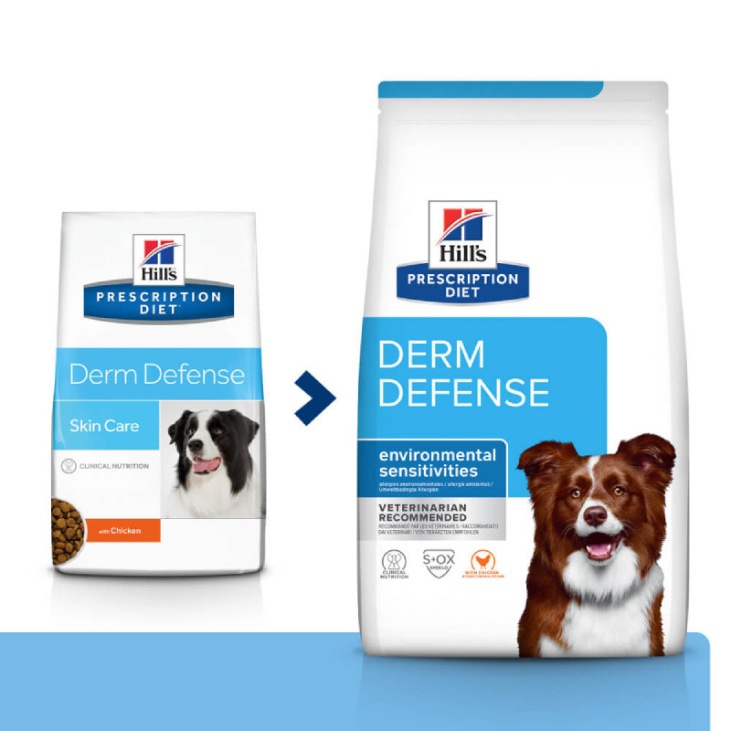 Hills Prescription Diet Canine Derm Defense Skin Care Лікувальний корм для дорослих собак при дерматитах та втраті вовни з куркою