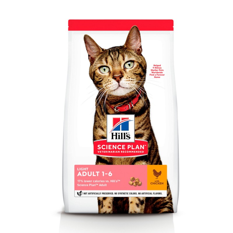Hills Science Plan Feline Adult Light Chicken Сухий низькокалорійний корм для дорослих кішок з куркою