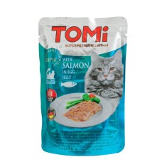 TOMi Salmon in Egg Jelly Консерви для дорослих кішок з лососем у яєчному желе у паучі