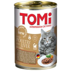 TOMi Poultry Liver Консерви для дорослих кішок з птахом та печінкою у банці