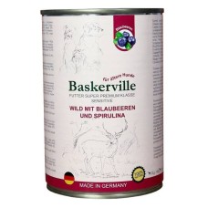 Baskerville Super Premium Sensitive Консерви для дорослих собак з олениною чорницею та спіруліною