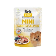 Brit Care Dog Adult Mini Rabbit and Salmon Fillets in gravy Консерви для дорослих собак дрібних порід з кроликом та лососем у соусі