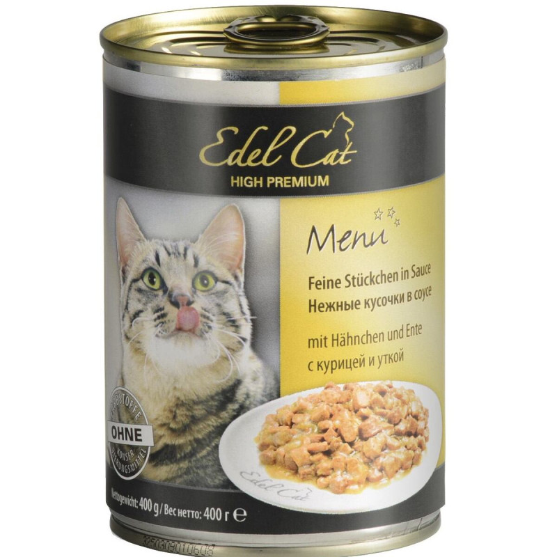 Edel Cat Консерви для дорослих кішок з куркою та качкою в соусі