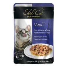 Edel Cat Консерви для дорослих кішок зі шматочками лосося та форелі в соусі