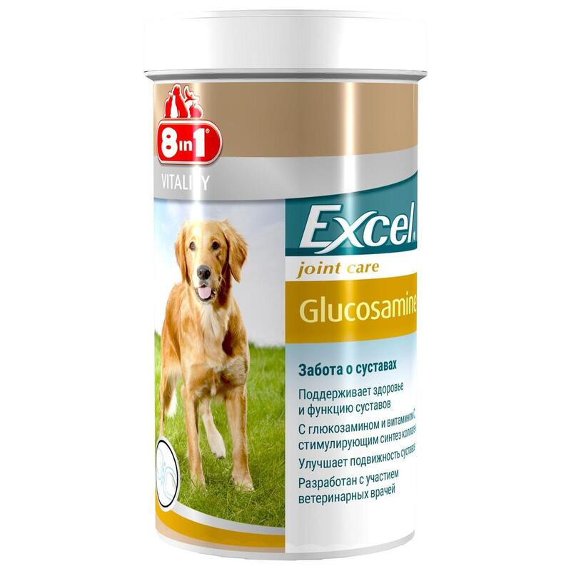 8in1 Vitality Excel Joint Care Glucosamine Кормова добавка для суглобів з глюкозаміном та вітаміном С