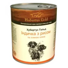 Hubertus Gold Консерви для дорослих собак з індичкою рисом та лляною олією