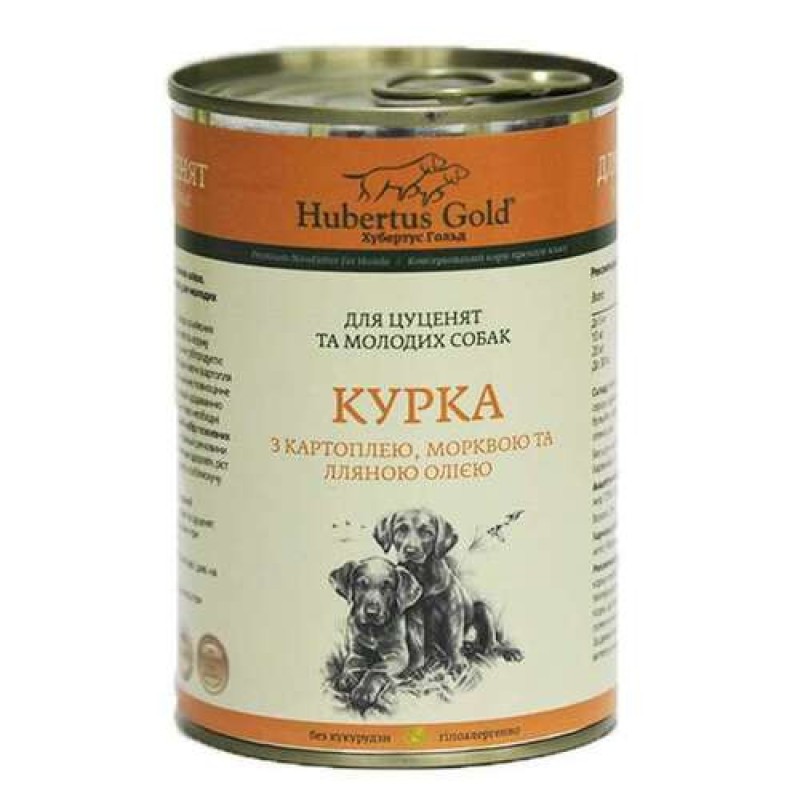 Hubertus Gold Junior Консерви для цуценят з куркою картоплею та морквою