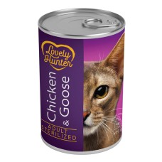 Lovely Hunter Cat Adult Sterilised Chicken & Goose Консерви для стерилізованих кішок з куркою та гусем у банку