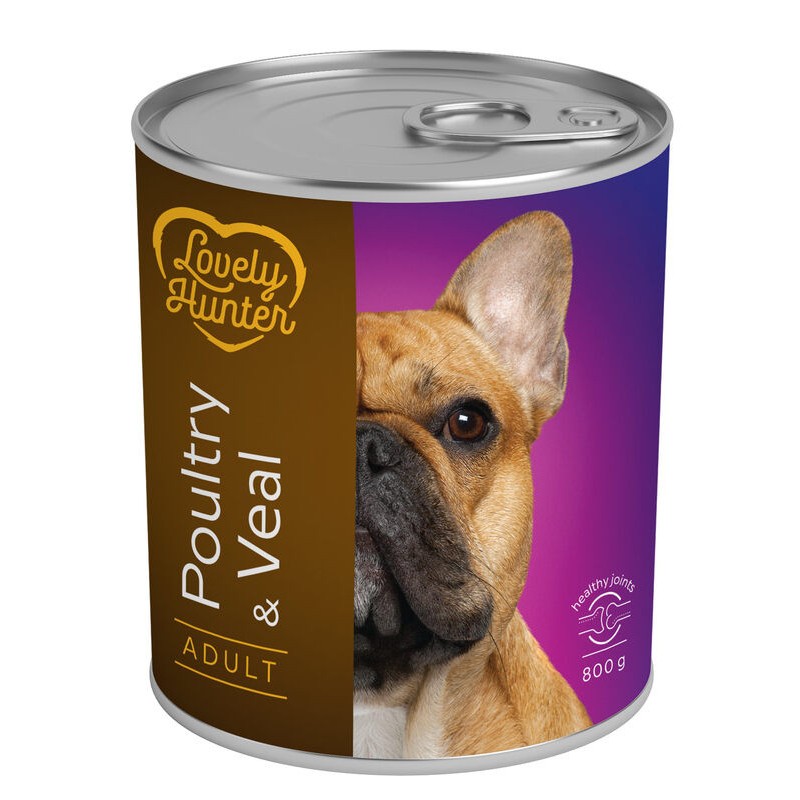 Lovely Hunter Dog Adult Poultry & Veal Консерви для дорослих собак з домашнім птахом та телятиною у банку