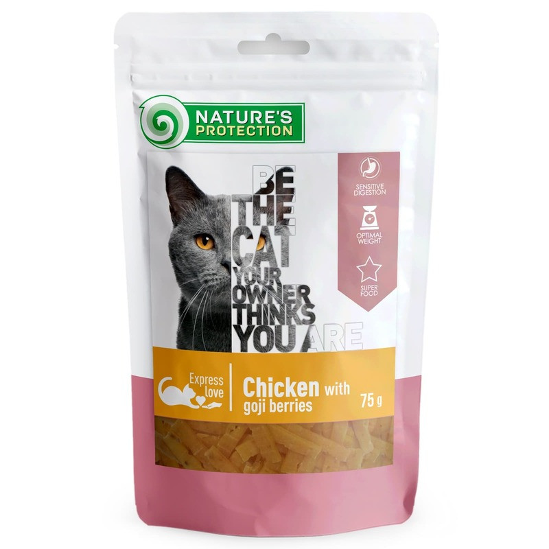 Nature's Protection Cat Adult Snack Chicken with Goji Berries Ласощі для дорослих кішок з куркою та ягодами годжі