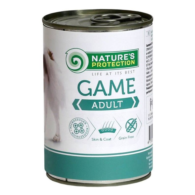 Nature's Protection Dog Adult Game Консерви для дорослих собак усіх порід із дичиною