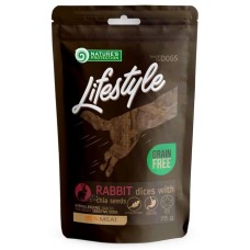 Nature's Protection Lifestyle Dog Adult Snacks Soft Rabbit Dices with Chia Seeds Ласощі для дорослих собак скибочки крольчатини з насінням чиа