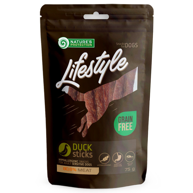Nature's Protection Lifestyle Dog Adult Snacks Duck Sticks Ласощі для дорослих собак смужки сушена качка