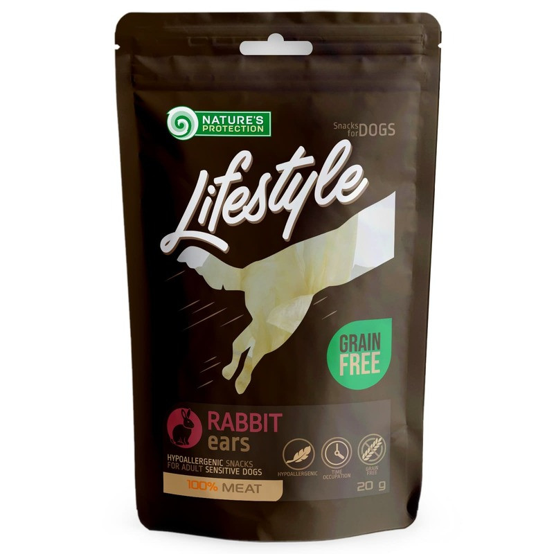 Nature's Protection Lifestyle Dog Adult Dried Rabbit Ears Сушені кролячі вуха Ласощі для дорослих собак