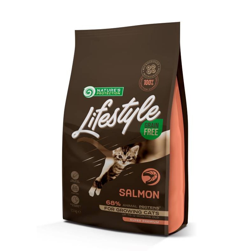 Nature's Protection Lifestyle Kitten Grain Free Salmon Беззерновий сухий корм для кошенят з лососем