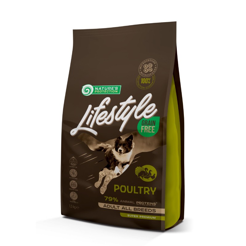 Nature's Protection Lifestyle Dog Adult Grain Free Poultry All Breeds Беззерновий сухий корм для дорослих собак усіх порід із птицею