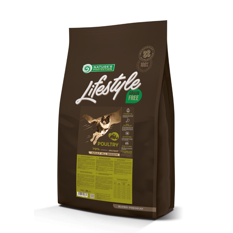 Nature's Protection Lifestyle Dog Adult Grain Free Poultry All Breeds Беззерновий сухий корм для дорослих собак усіх порід із птицею