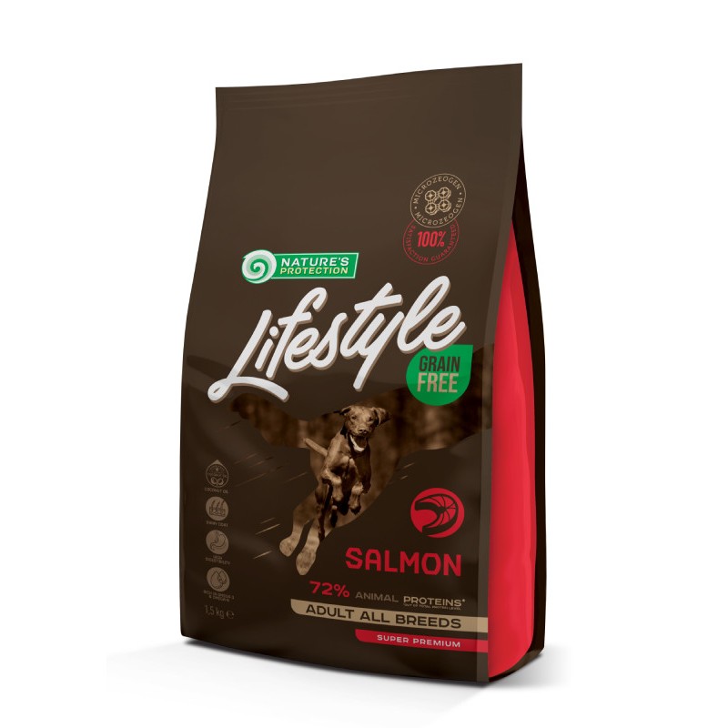 Nature's Protection Lifestyle Dog Adult Grain Free Salmon All Breeds Беззерновий сухий корм для дорослих собак усіх порід із лососем