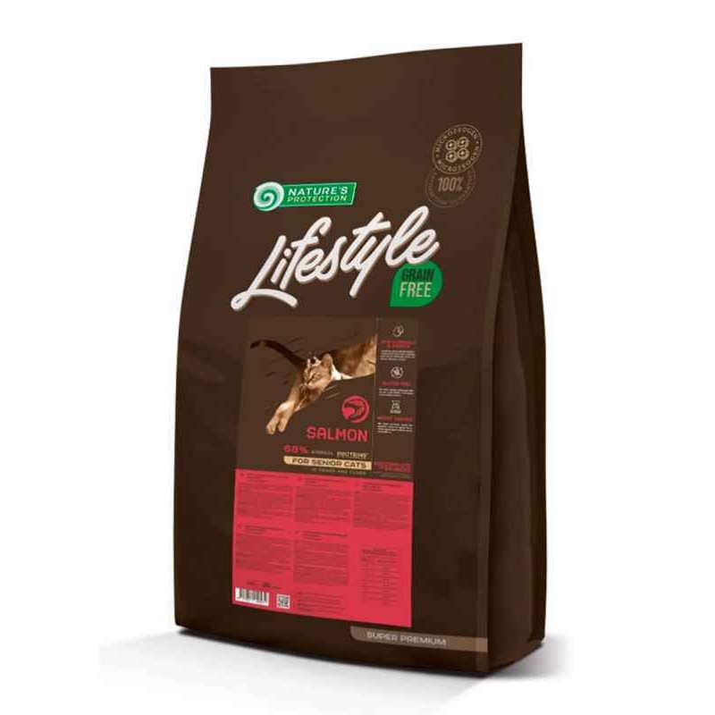 Nature's Protection Lifestyle Cat Senior Grain Free Salmon Беззерновий сухий корм для кішок з лососем
