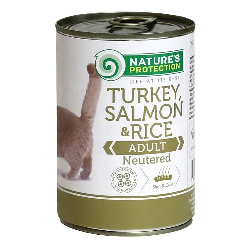 Консерви для стерилізованих кішок з індичкою лососем та рисом Nature's Protection Cat Adult