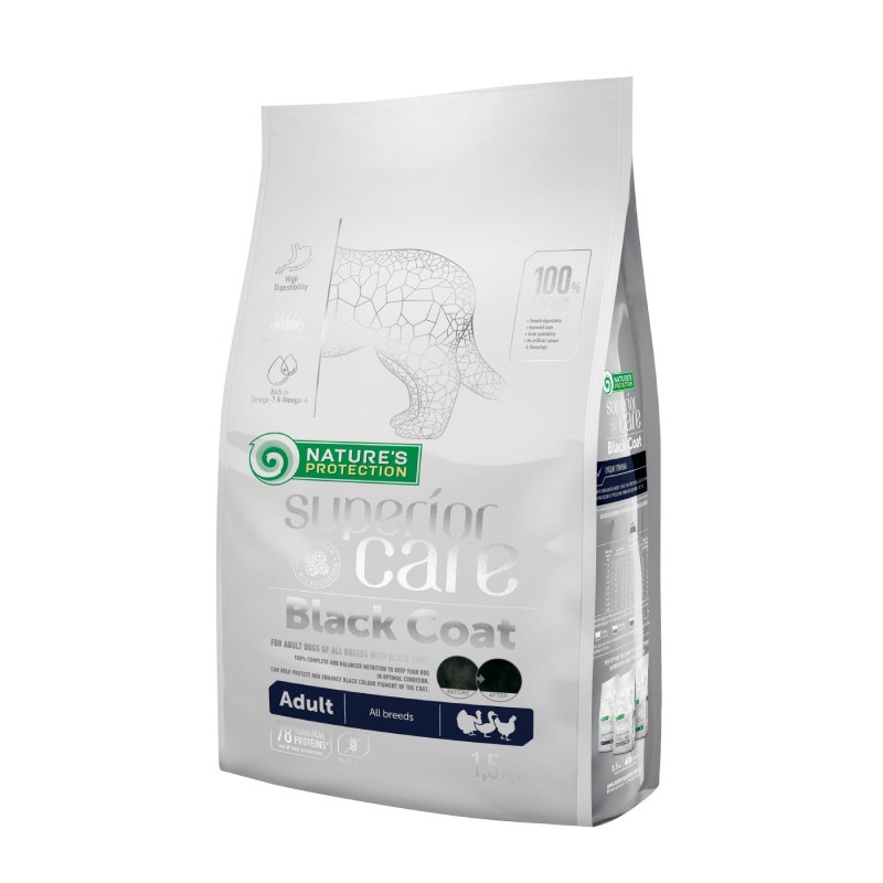 Nature's Protection Dog Adult Superior Care Black Coat All Breeds Сухий корм для дорослих собак усіх порід із чорним забарвленням вовни