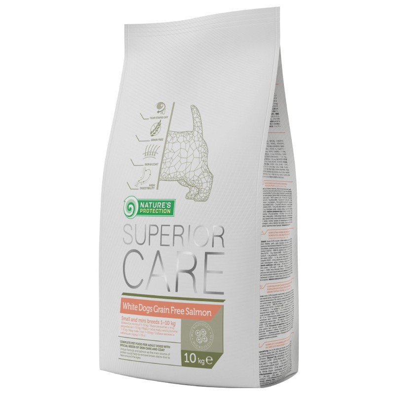 Nature's Protection Dog Adult Superior Care White Coat Grain Free Small Breeds Беззерновий корм для дорослих собак дрібних порід з білою шерстю
