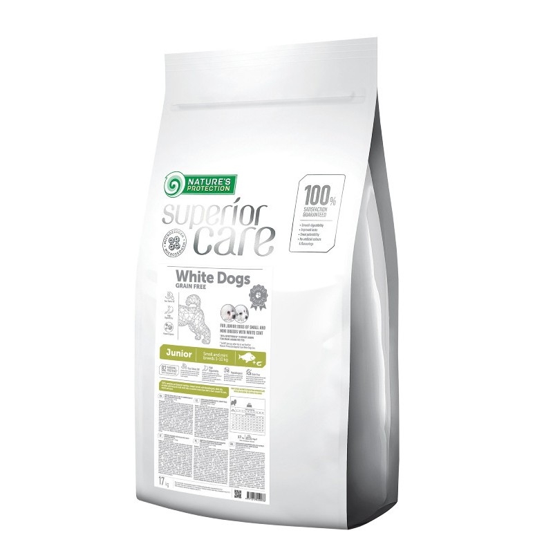 Nature's Protection Junior Superior Care White Coat Grain Free Fish Small Breeds Беззерновий корм для цуценят дрібних порід з білою вовною з рибою