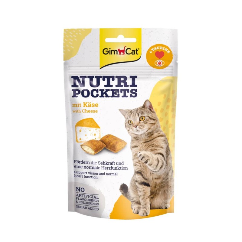 GimCat Nutri Pockets with Cheese & Taurine Ласощі для кішок з сиром та таурином
