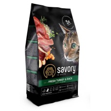 Savory Cat Adult Gourmand Fresh Turkey with Duck Сухий корм для дорослих кішок зі свіжим м'ясом індички