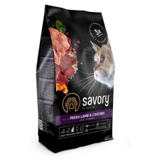 Savory Cat Adult Gourmand Sterilized Fresh Lamb with Chicken Сухий корм для стерилізованих кішок зі свіжим м'ясом ягняти та курки