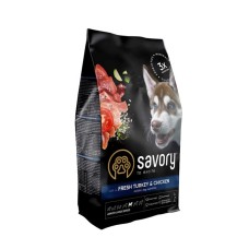 Savory Junior Large Breed Fresh Turkey with Chicken Сухий корм для цуценят великих порід зі свіжим м'ясом індички та куркою