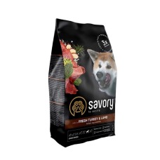 Savory Dog Adult Large Breed Fresh Turkey with Lamb Сухий корм для дорослих собак великих порід зі свіжим м'ясом індички та ягням