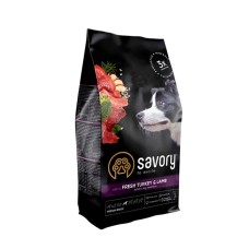 Savory Dog Adult Medium Breed Fresh Turkey with Lamb Сухий корм для дорослих собак середніх порід зі свіжим м'ясом індички та ягням