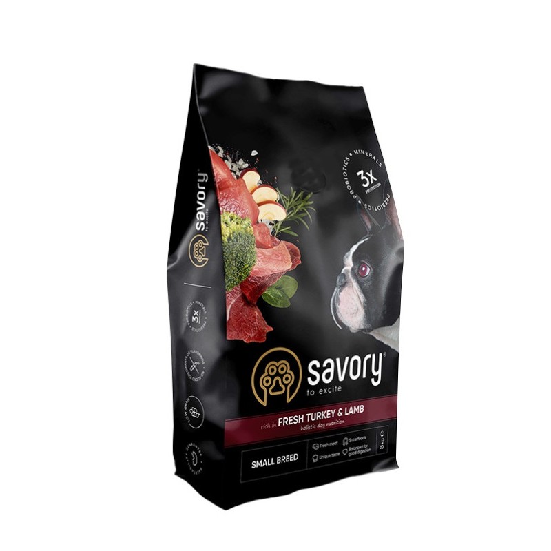 Savory Dog Adult Small Breed Fresh Turkey with Lamb Сухий корм для дорослих собак дрібних порід зі свіжою індичкою та ягням