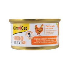GimCat Superfood ShinyCat Duo Консерви для дорослих кішок з куркою та морквою у бульйоні