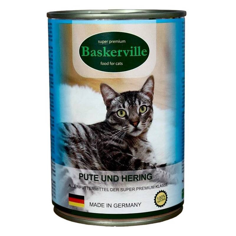 Baskerville Super Premium Консерви для дорослих кішок з індичкою та рибою