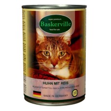 Baskerville Super Premium Консерви для дорослих кішок з курчам та рисом
