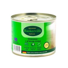Baskerville Super Premium Консерви для дорослих кішок з оленіною та м'ясом птиці
