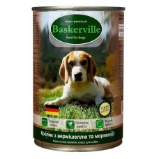 Baskerville Super Premium Консерви для дорослих собак з кроликом вермішеллю та морквою